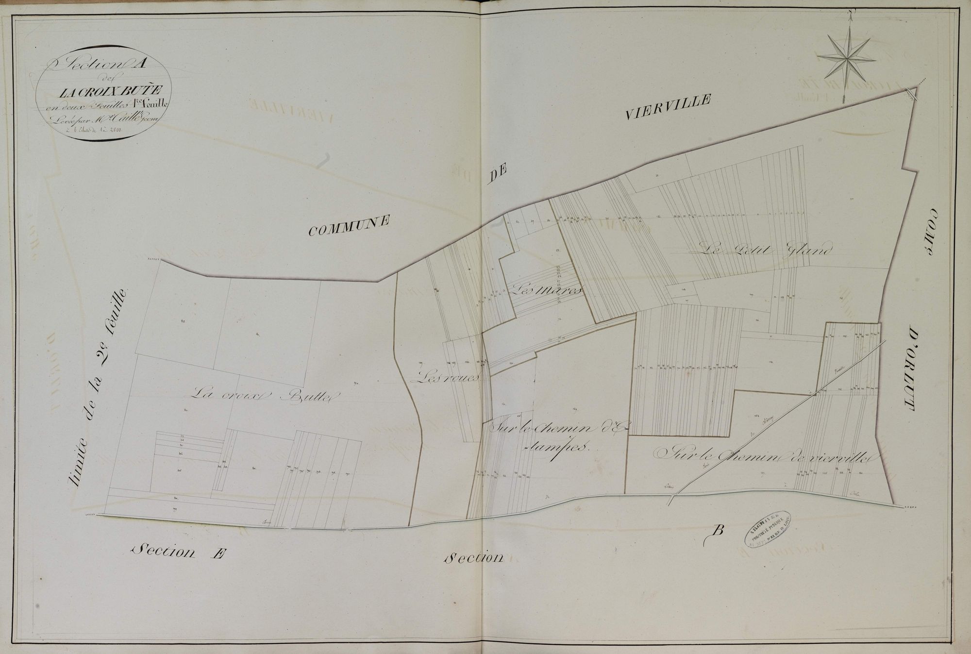 Section A, la Croix Bute, feuille 1.