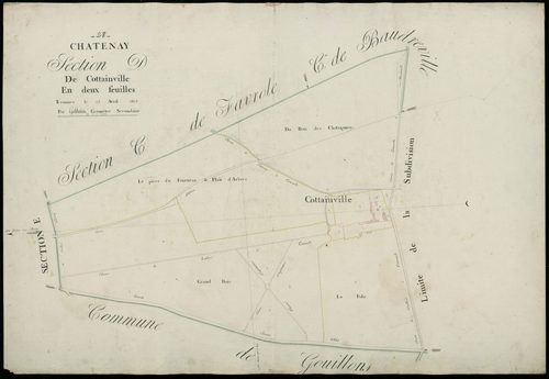 Section D, Cottainville, feuille 1 / Terminée par Monsieur Gallais, Géomètre secondaire.