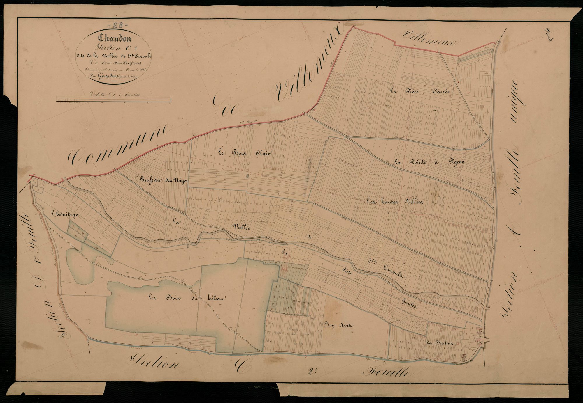 Section C, la Vallée de Saint-Evroult, feuille 1.