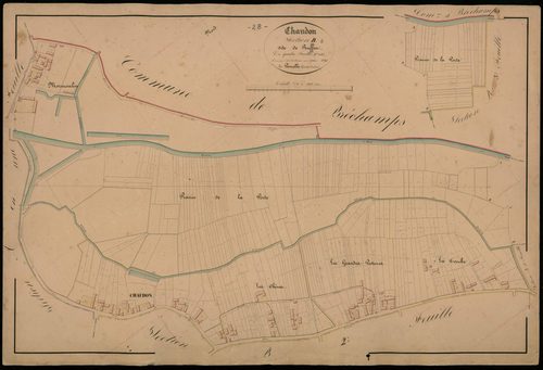 Section B, Ruffin, feuille 1 / Terminée sur le terrain par Monsieur Pernelle, Géomètre secondaire.
