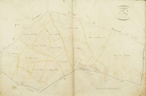 Section B, le Village, en une feuille / Levée par Delié, géomètre.