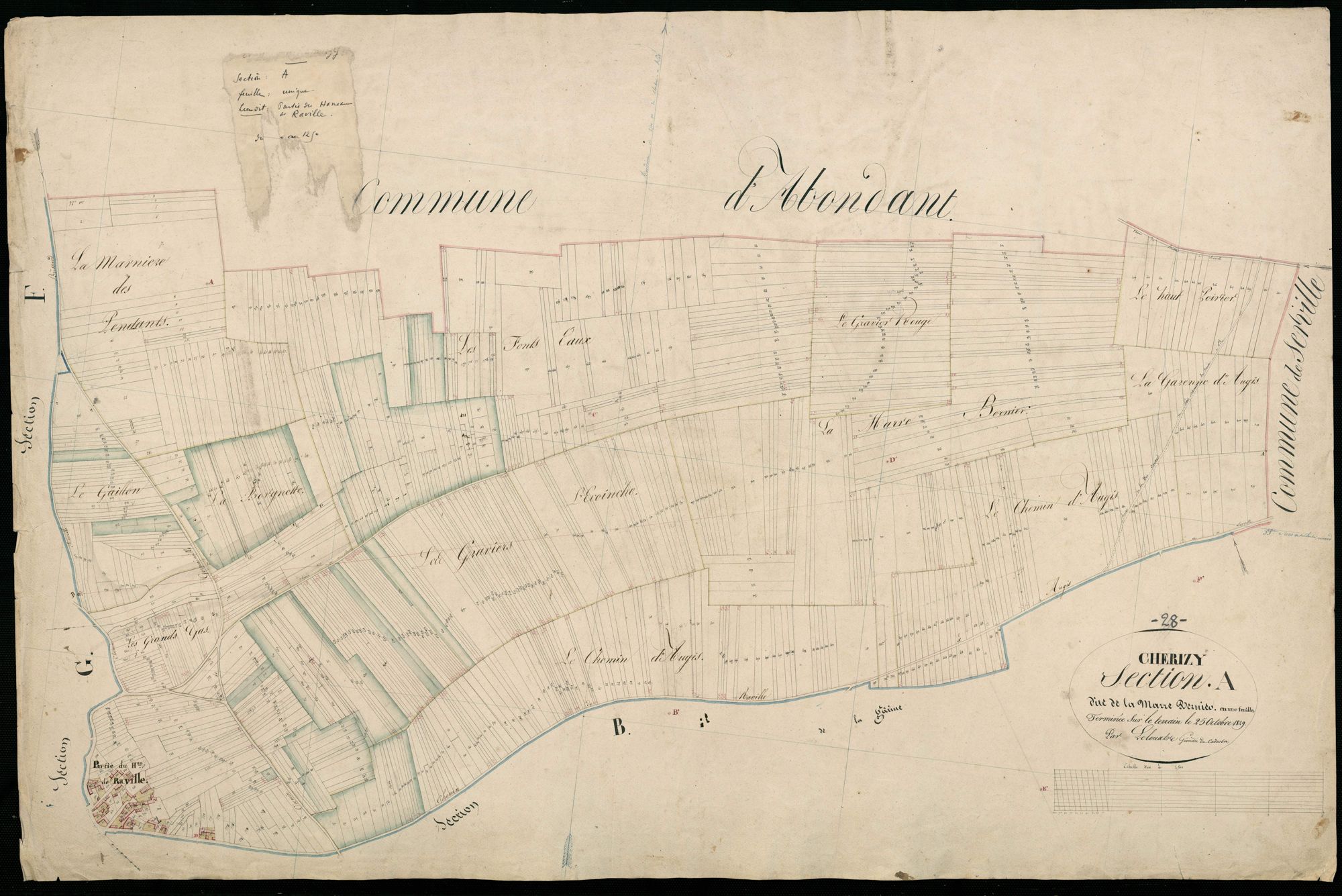 Section A, la Mare Bernier, en une feuille.