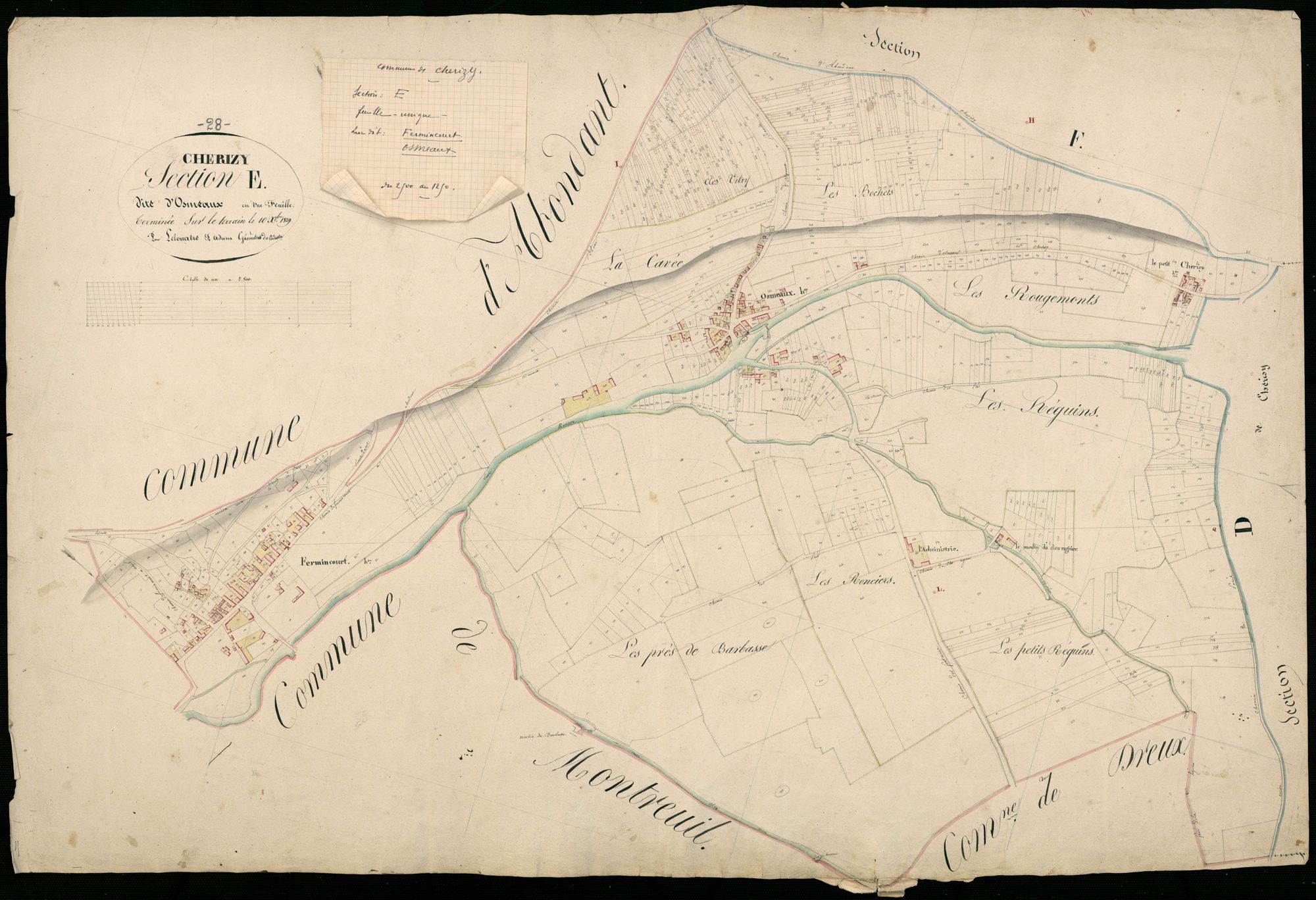 Section E, Osmeaux, en une feuille.