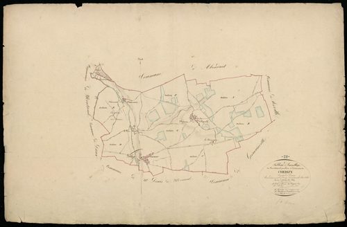 Tableau d'assemblage du plan cadastral parcellaire de la commune de Cherisy, Canton de Dreux, Arrondissement de Dreux / Terminé en décembre 1829 (...) par Monsieur Lelouatre, Géomètre de 1ère classe.