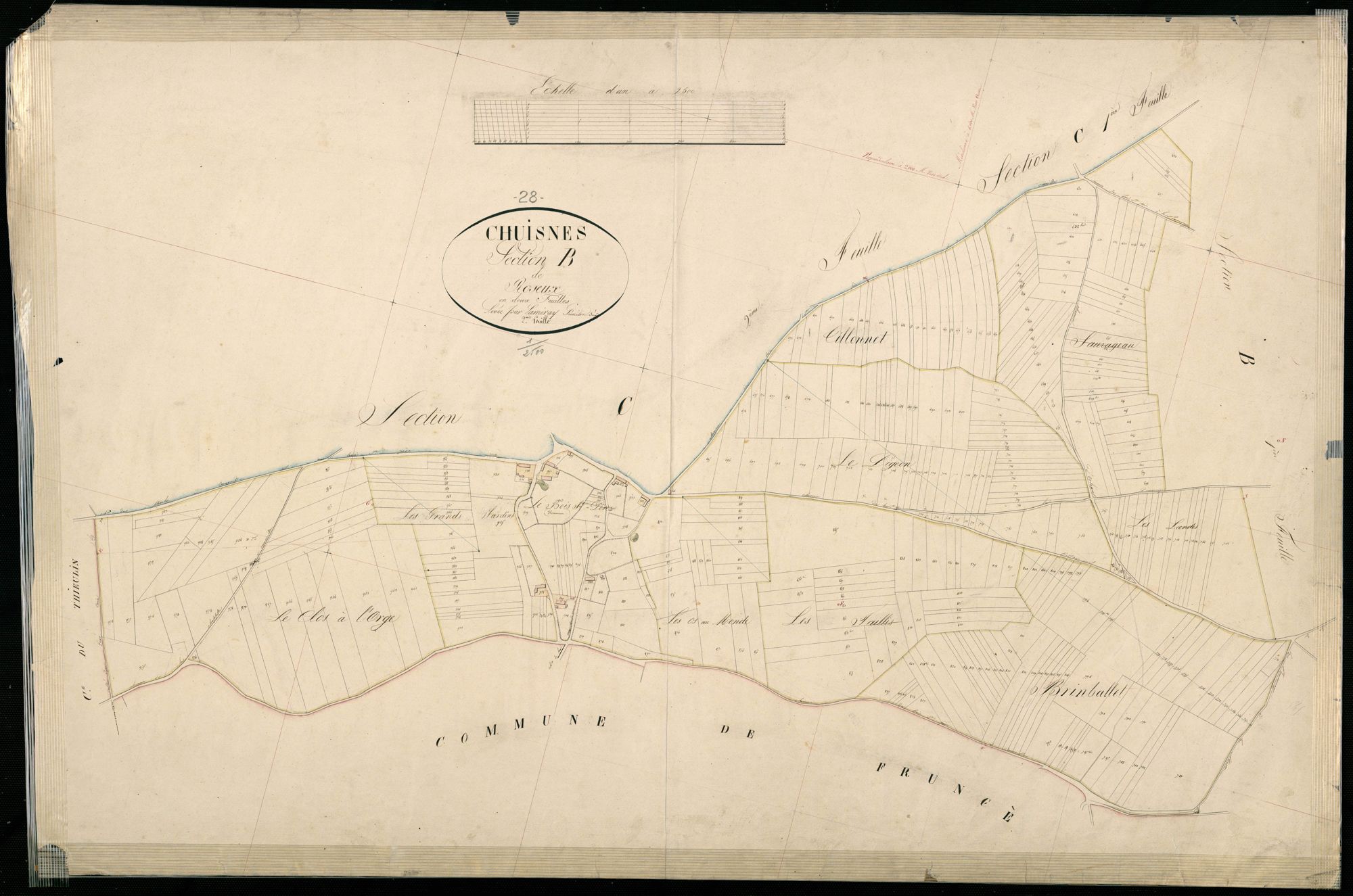 Section B, Roseux, feuille 2 / Terminée par Monsieur Lamiray, Géomètre secondaire.