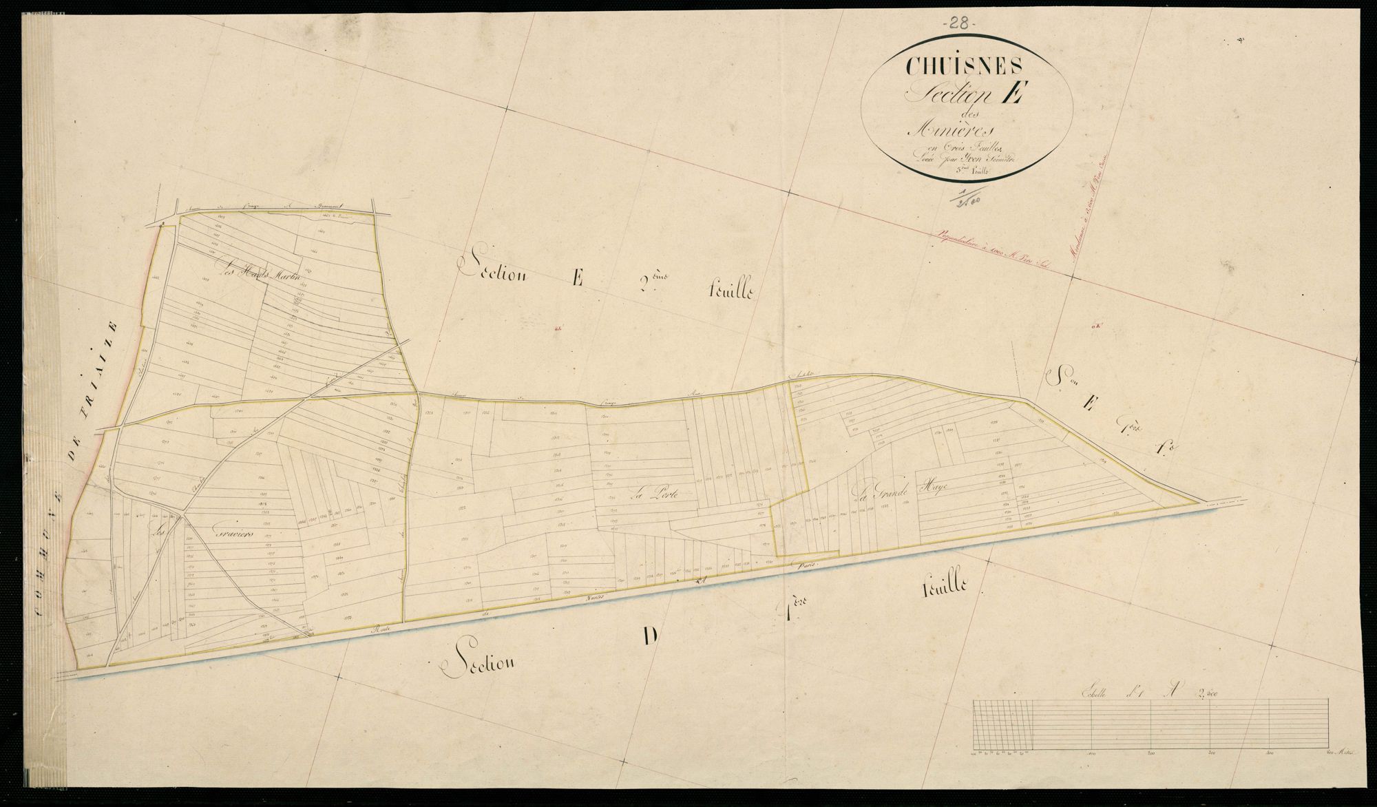 Section E, les Minières, feuille 3.