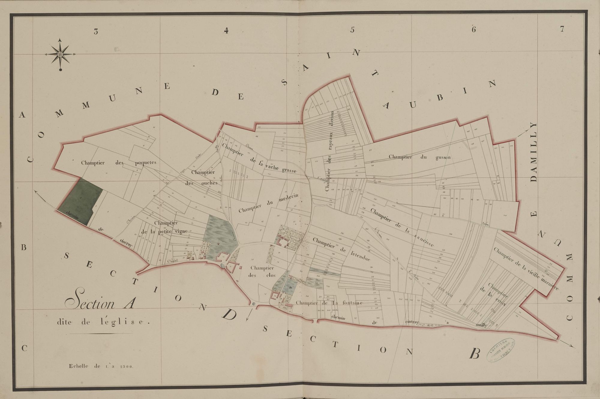Section A, l'Eglise, en une feuille.