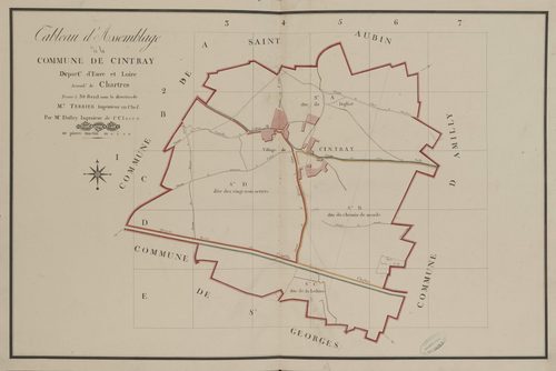 Tableau d'assemblage du plan parcellaire de la commune de Cintray, Canton de Chartres, Arrondissement de Chartres / Terminé sur le terrain le 30 avril 1809 (...) par Monsieur Dolley, Géomètre de 1ère classe.