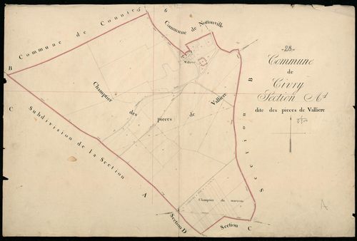 Section A, les Pièces de Vallière, feuille 1.