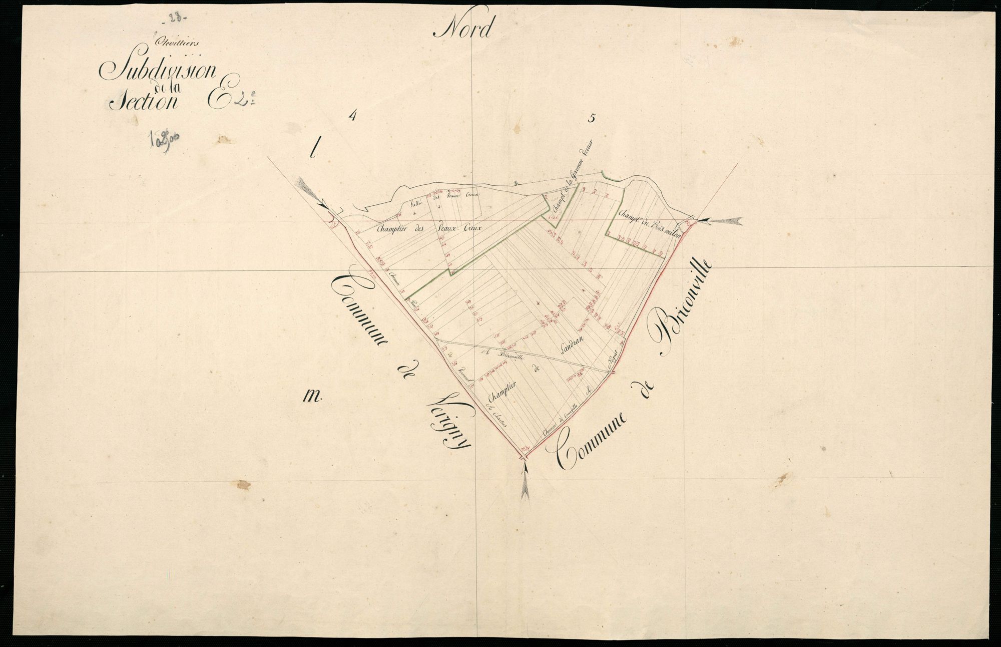 Subdivision de la section E, feuille 2.