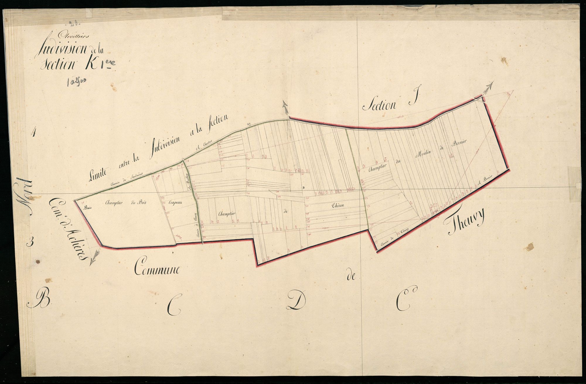 Subdivision de la section K, feuille 1.
