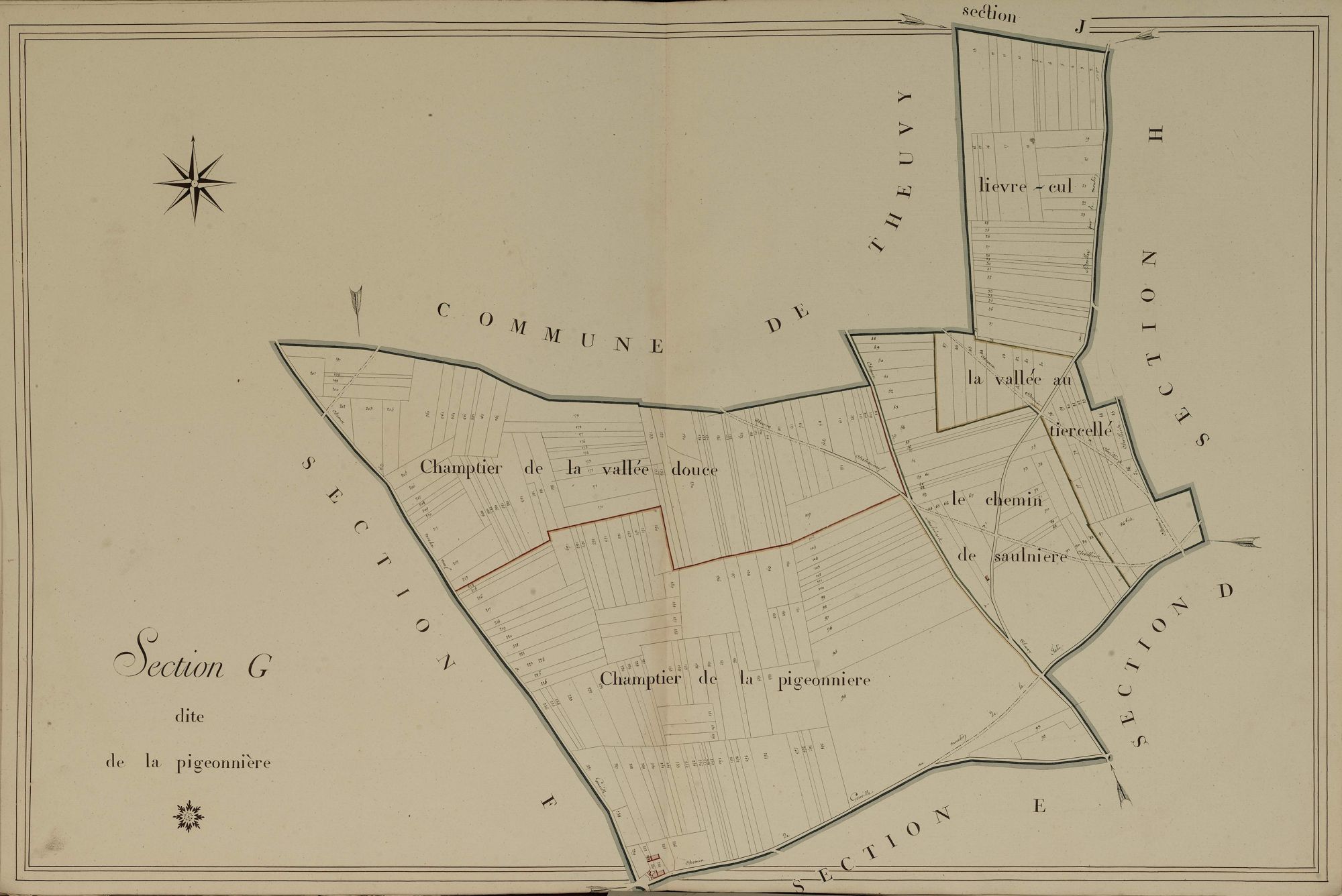 Section G, la Pigeonnière, en une feuille.