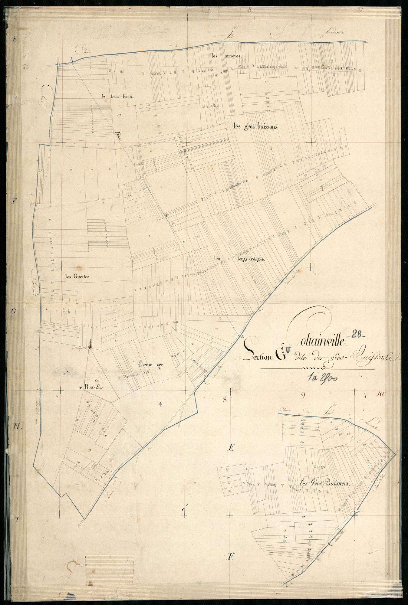 Section G, les Gros Buissons, en une feuille.