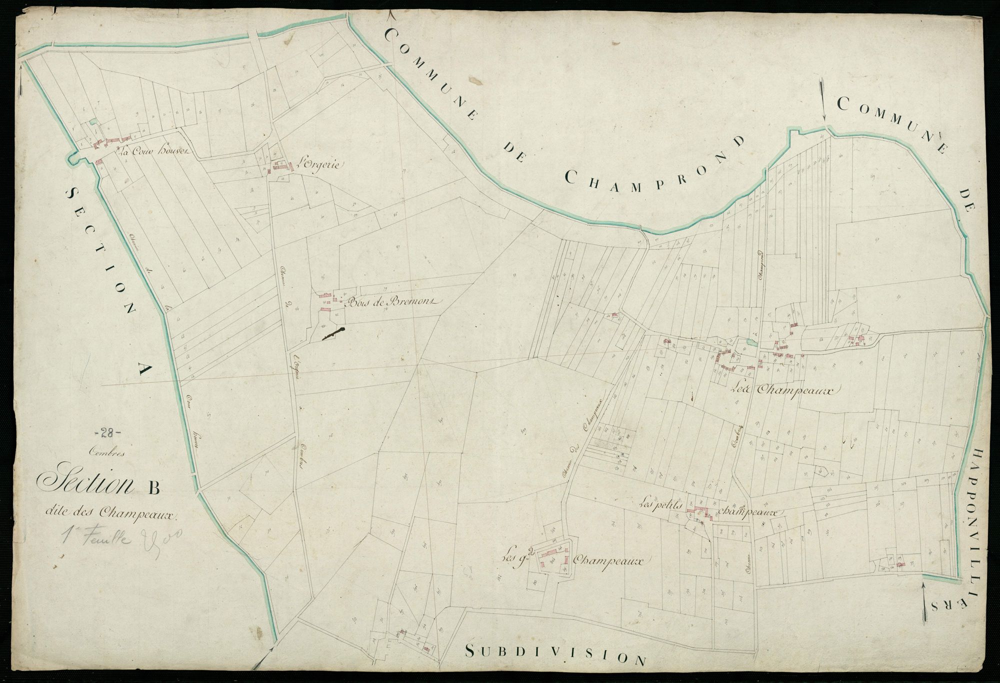 Section B, les Champeaux, feuille 1.