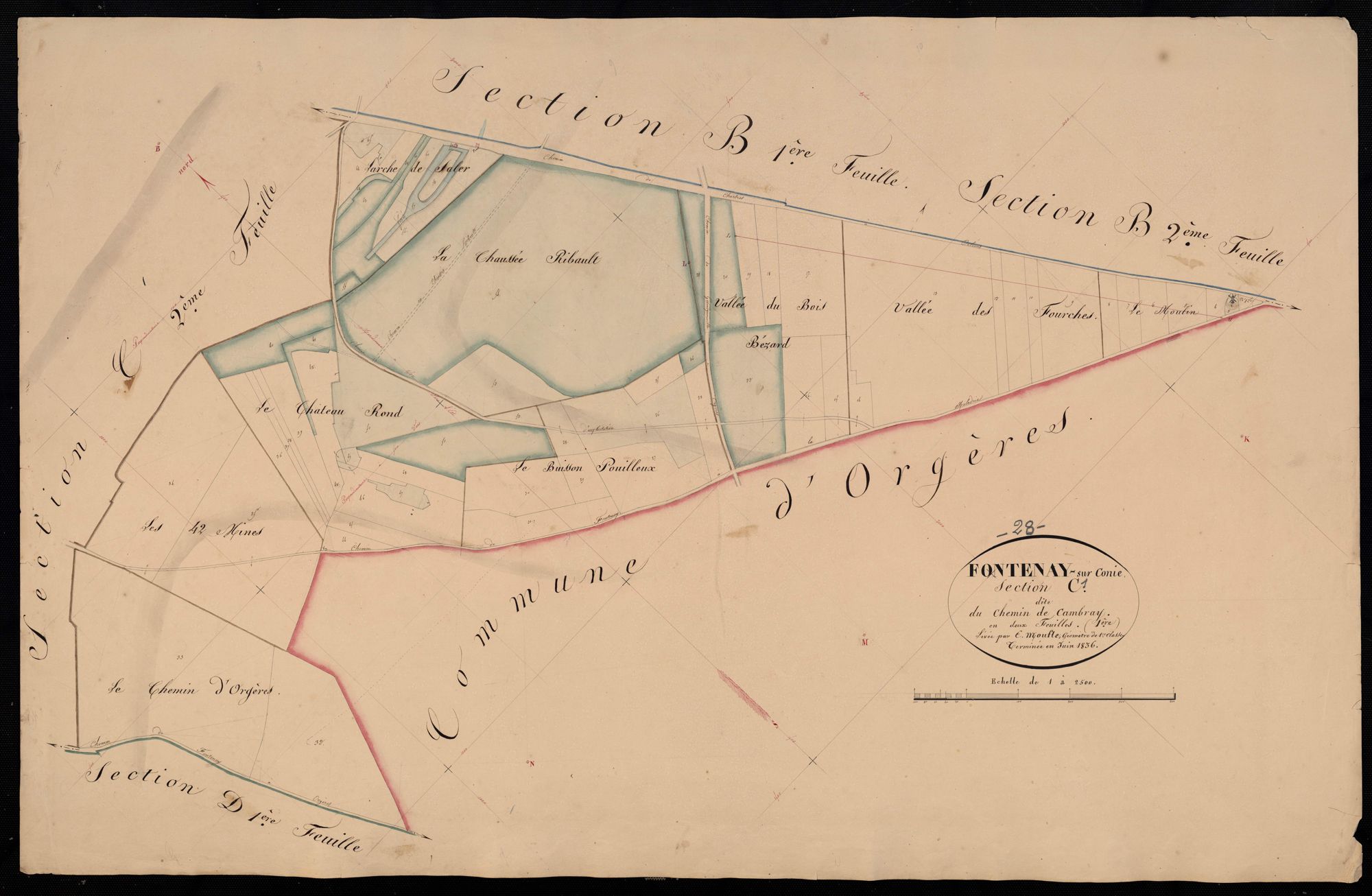 Section C, le Chemin de Cambray, feuille 1.