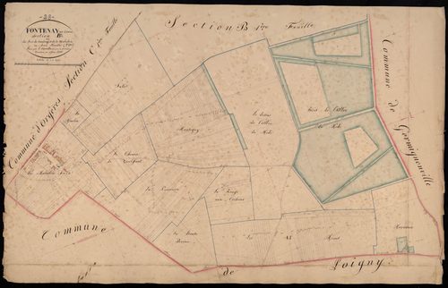 Section B, les Bois de Cambray et la Maladrie, feuille 2.