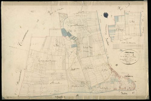 Section A, le Village et la Folie, en une feuille / Terminée par Monsieur Perrier, Arpenteur du cadastre.