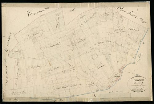 Section B, les Gages et les Veaux, en une feuille / Terminée par Monsieur Démoulin, Géomètre.
