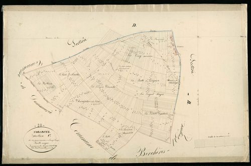 Section C, les Pierres Couvertes et les Longues Rayes, en une feuille / Terminée par Monsieur Demoulin, Géomètre.