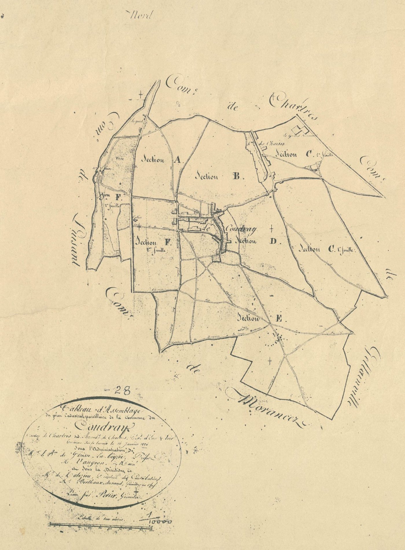 Tableau d'assemblage du plan parcellaire.