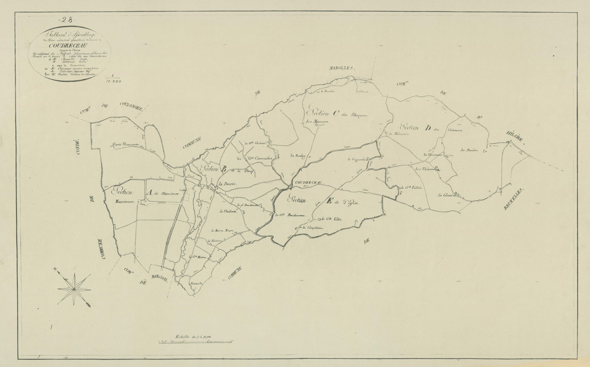 Tableau d'assemblage du plan parcellaire.