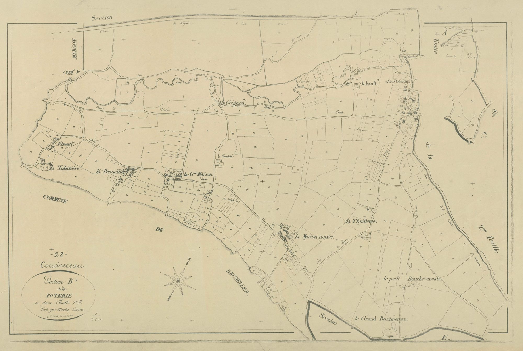 Section B, la Poterie, feuille 1.