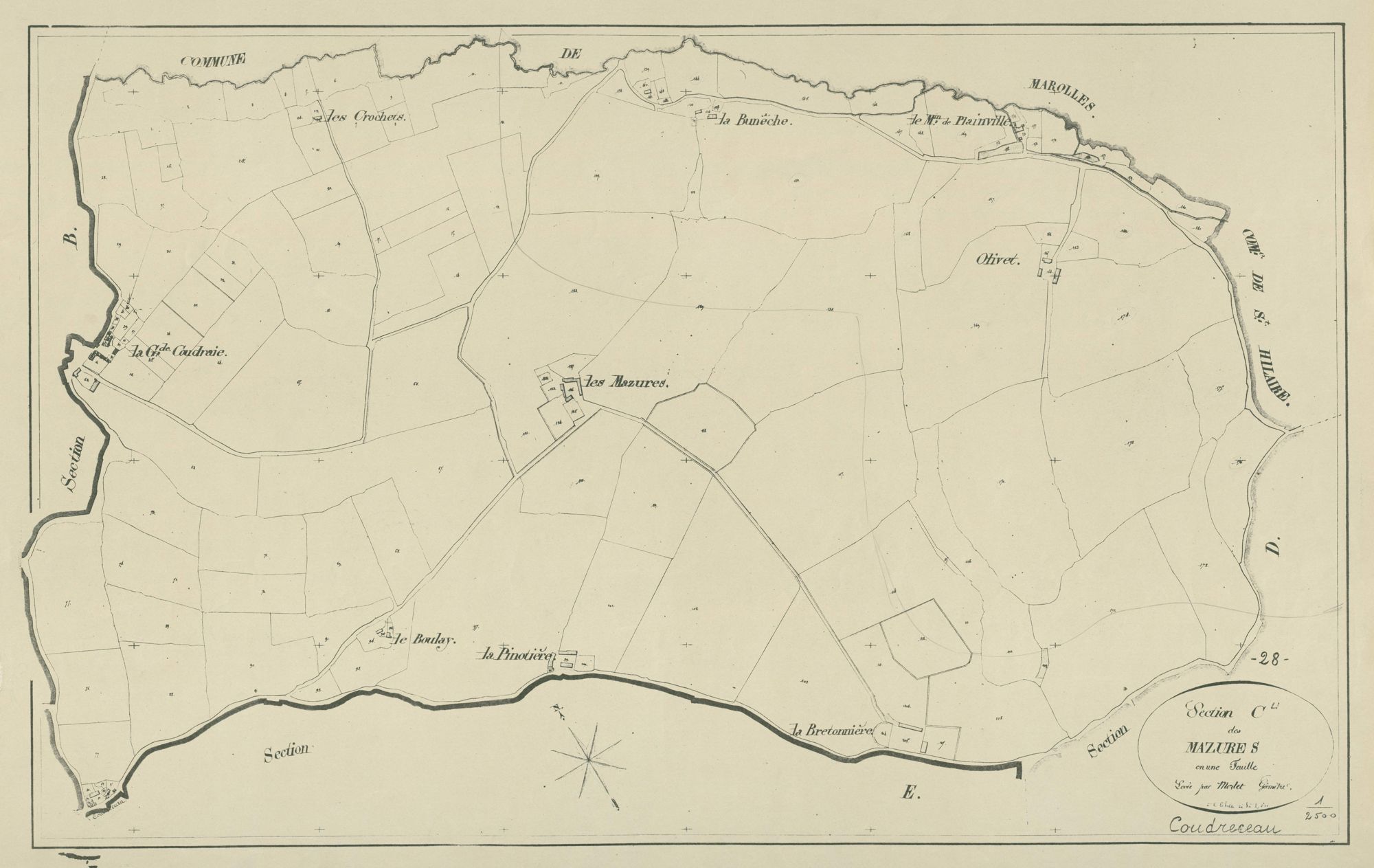 Section C, les Mazures, en une feuille.