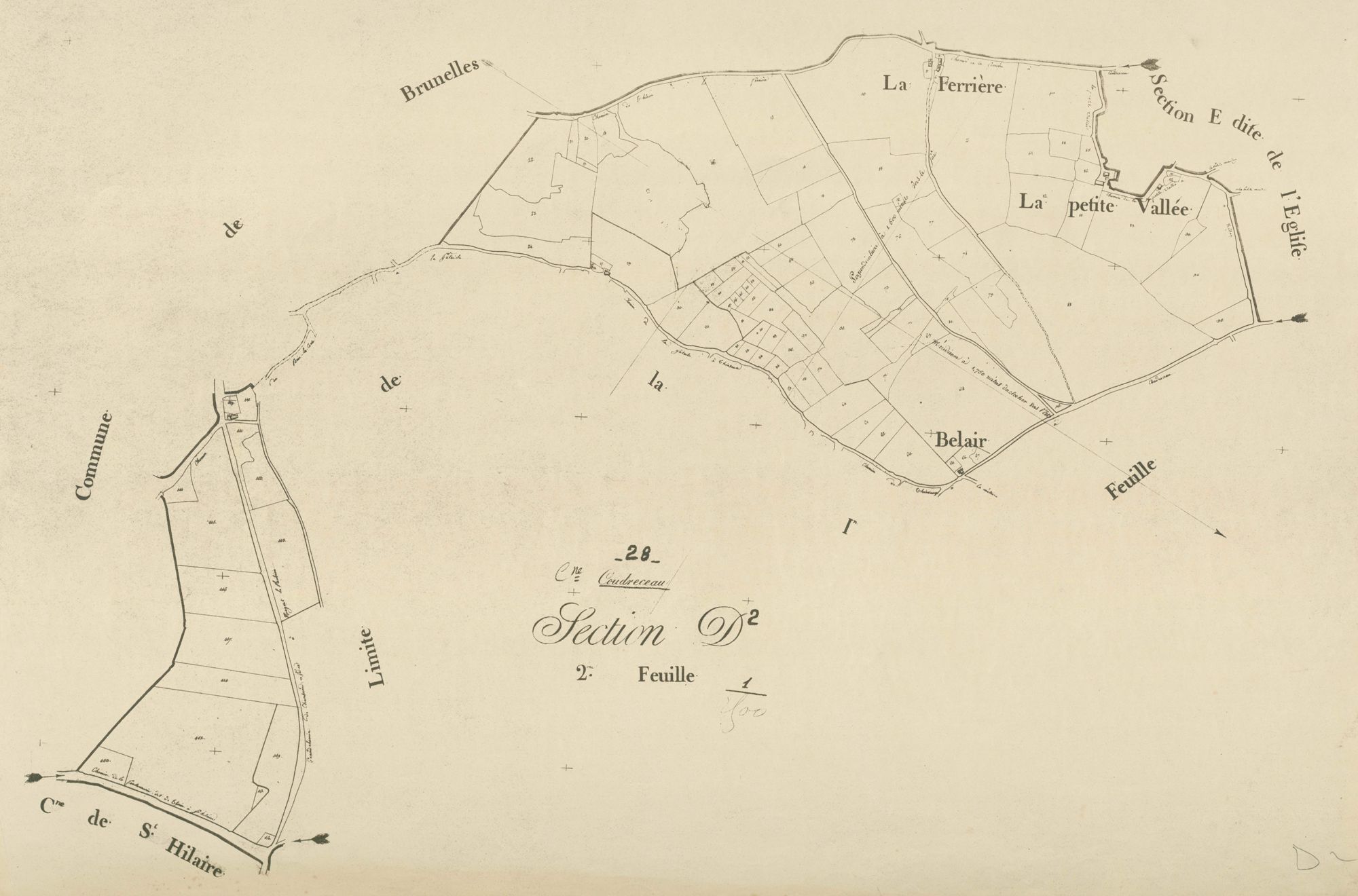 Section D, les Thinvaux, feuille 2.