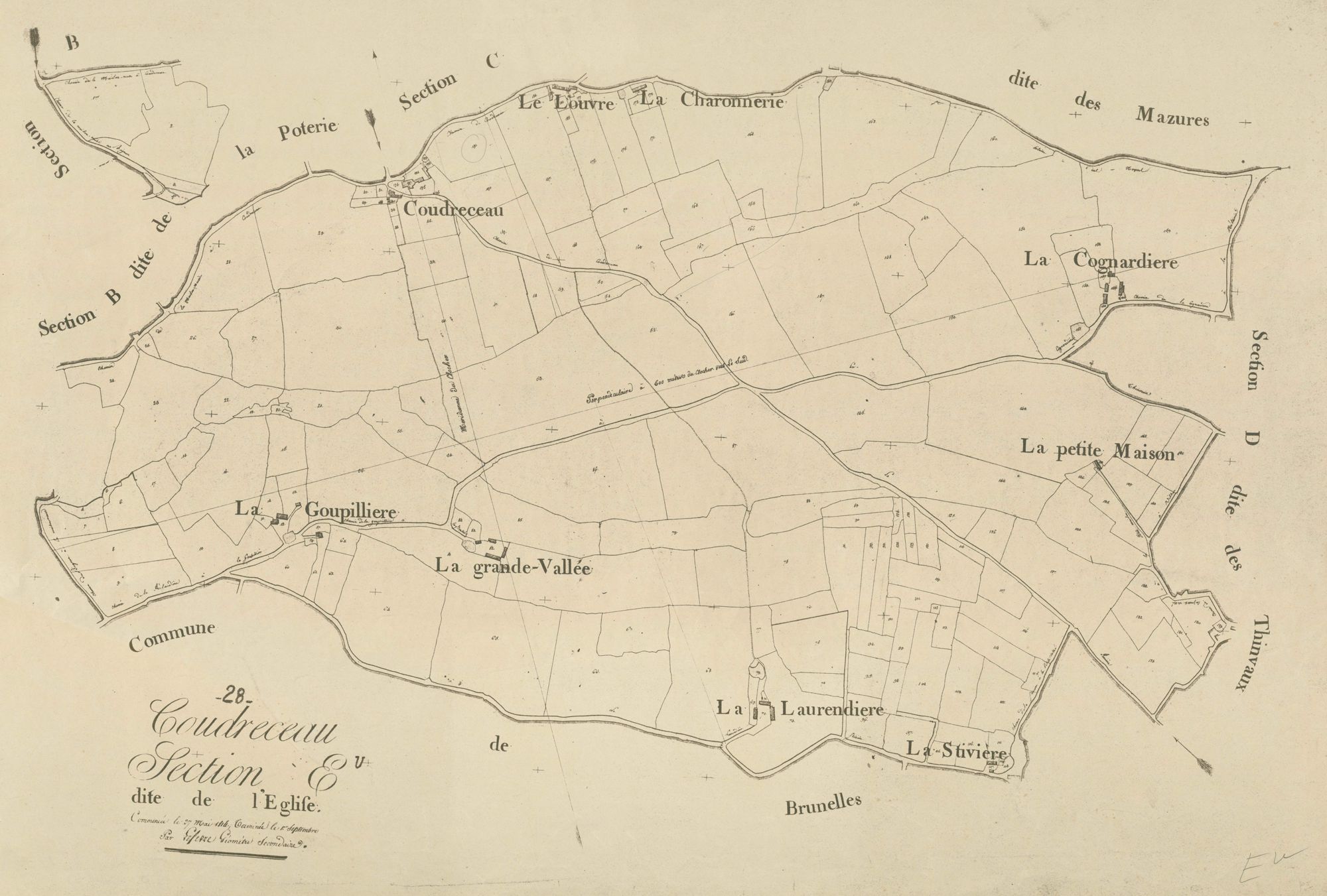 Section E, l'Eglise, en une feuille.