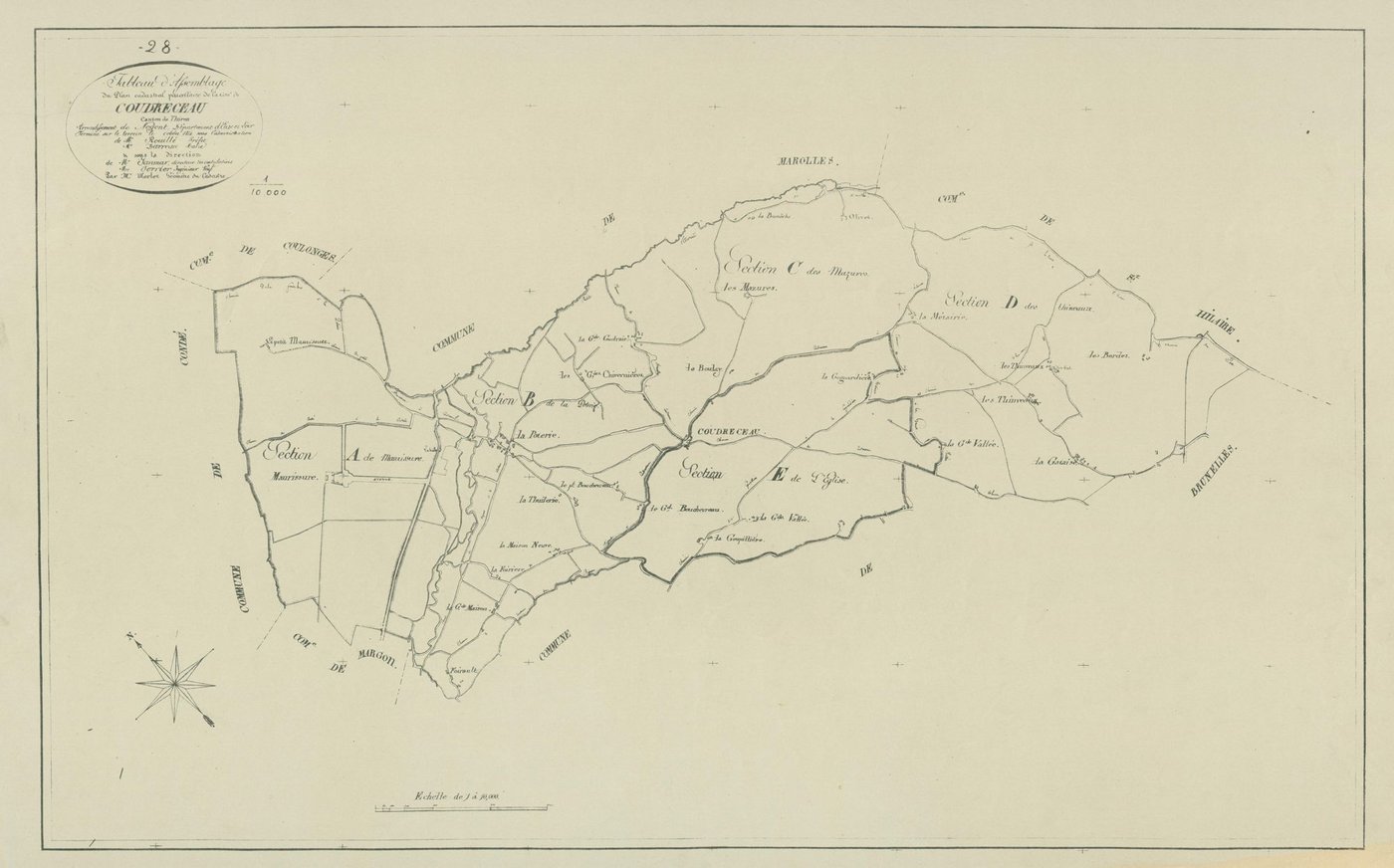 Tableau d'assemblage du plan parcellaire.
