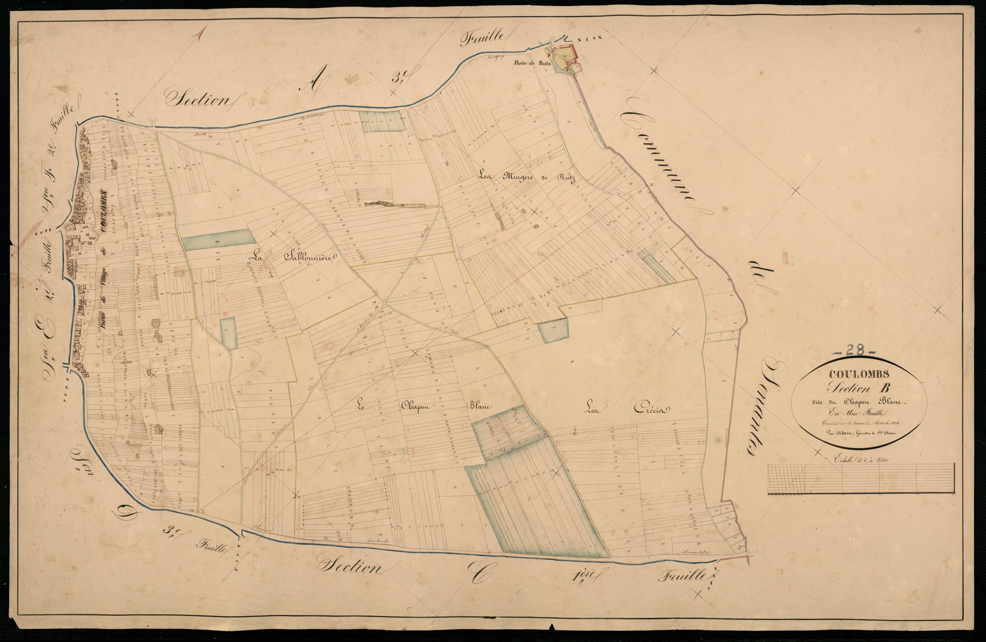 Section B, Chapon Blanc, en une feuille.