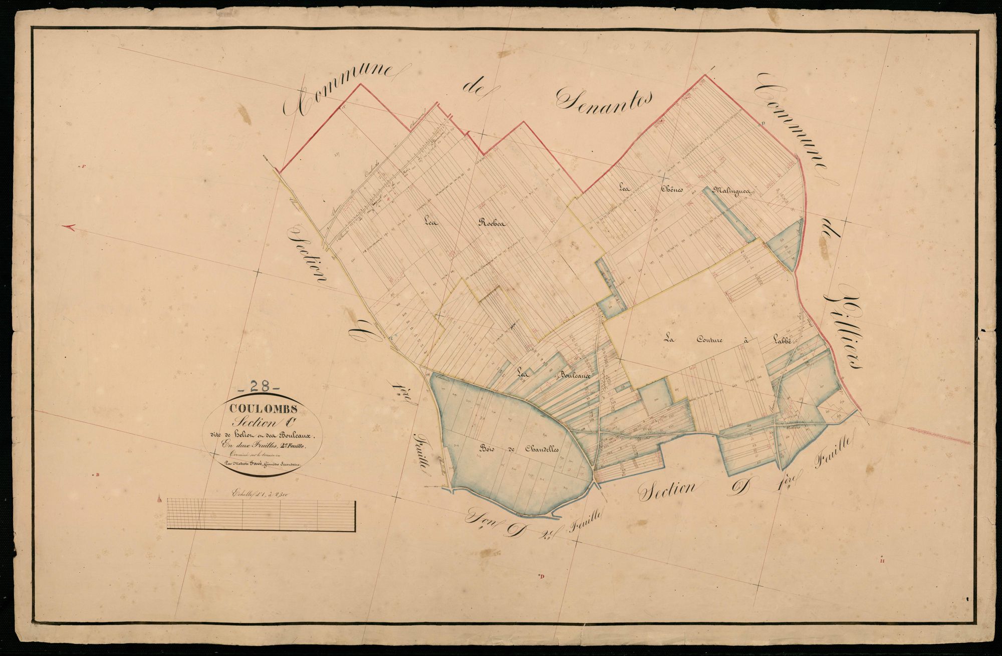 Section C, Héliot et ses Bouleaux, feuille 2 / Terminée par Monsieur Favé, Géomètre secondaire.