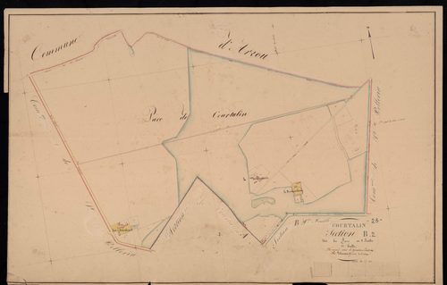 Section B, le Parc, feuille 2 / Terminée sur le terrain par Monsieur Lelouatre, Géomètre de 1ère classe.