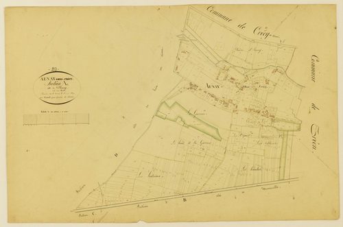 Section A, le Village, en une feuille / Terminée sur le terrain par Monsieur Court, primé Géomètre du cadastre.