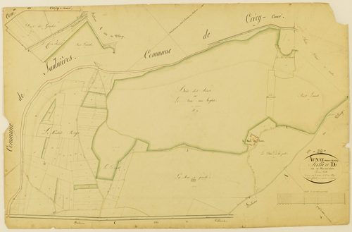 Section D, le Bois des Aises, en une feuille / Terminée sur le terrain par Monsieur Court, primé Géomètre du cadastre.