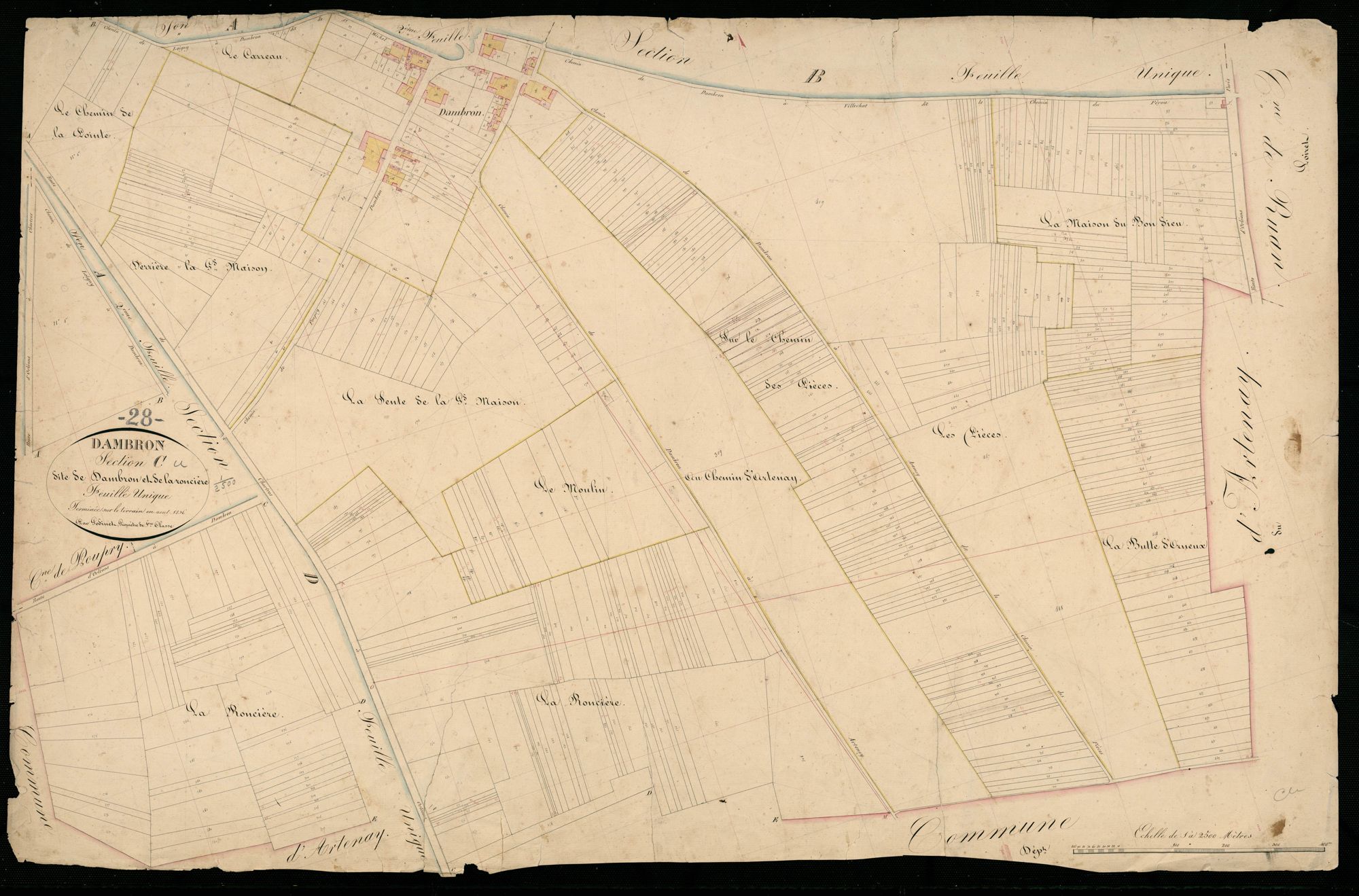 Section C, Dambron et la Roncière, en une feuille.