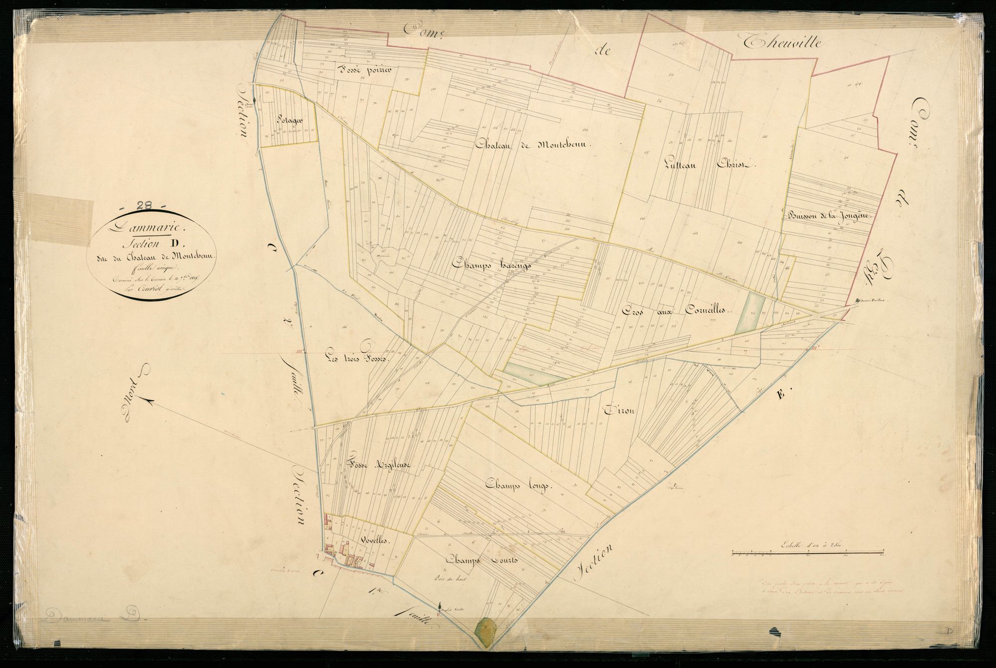 Section D, Château de Montchenu, en une feuille.