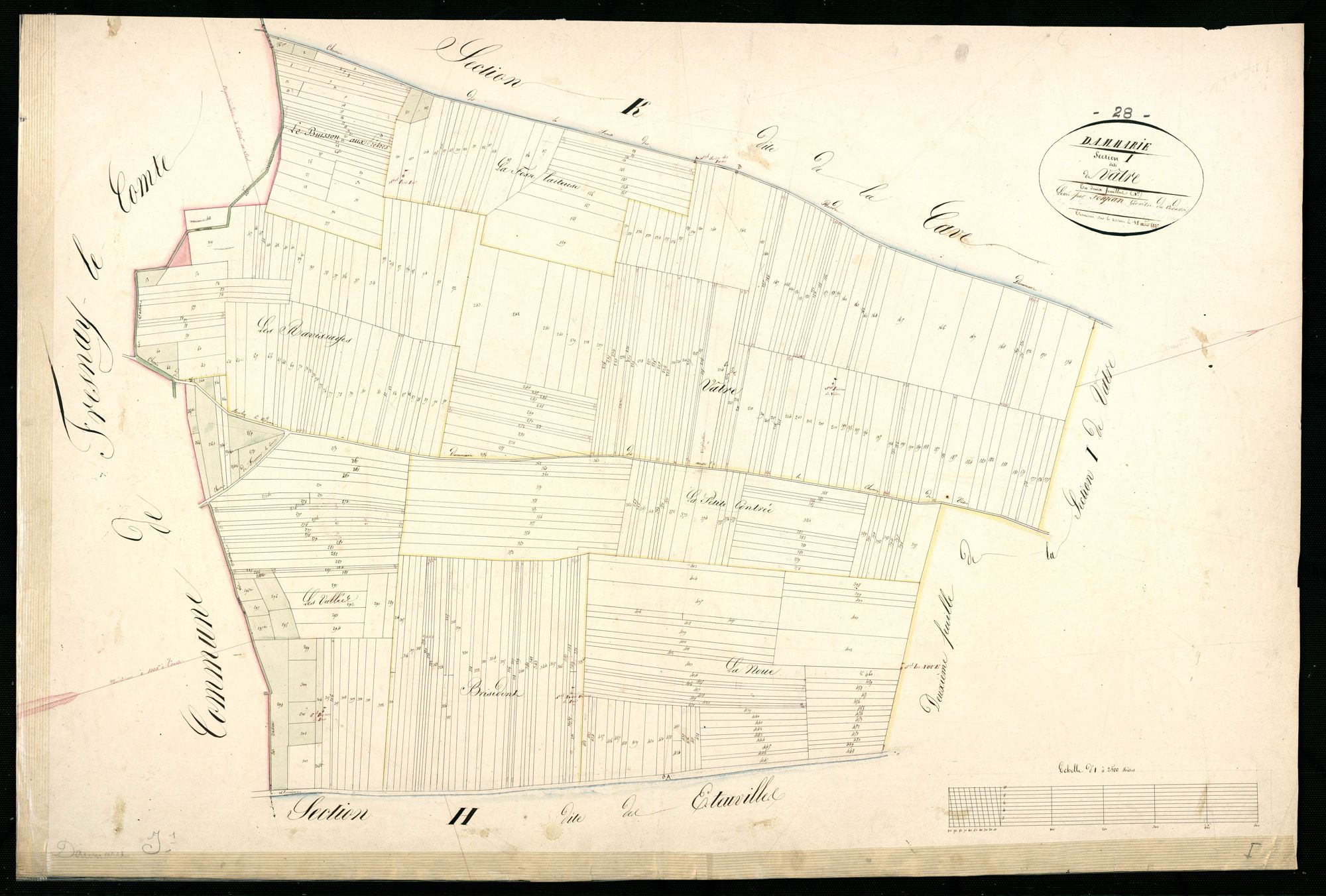 Section I, Vâtre, feuille 1 / Terminée sur le terrain par Monsieur Forgean, Géomètre du cadastre.