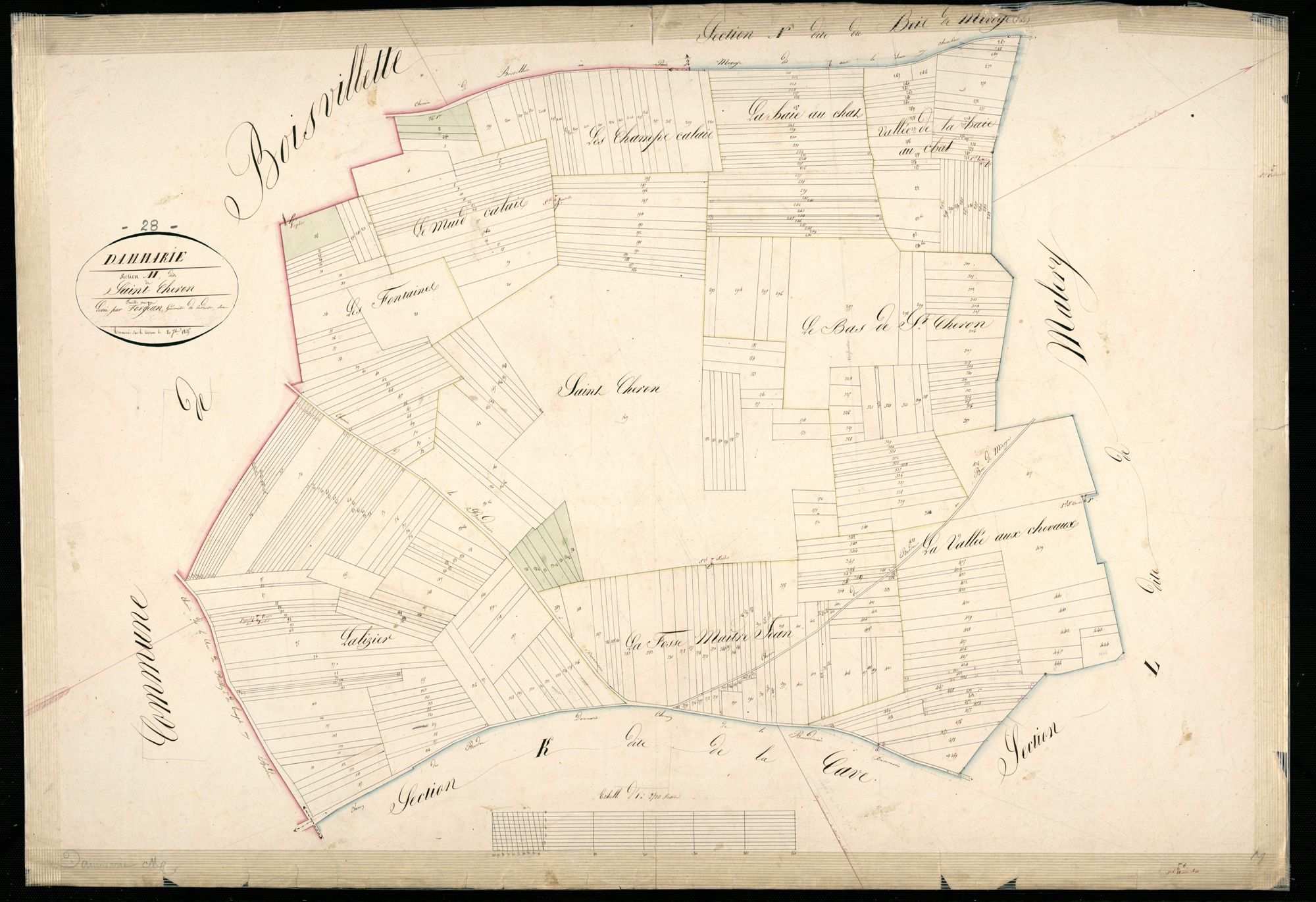 Section M, Saint-Chéron, en une feuille / Terminée sur le terrain par Monsieur Forgean, Géomètre du cadastre.
