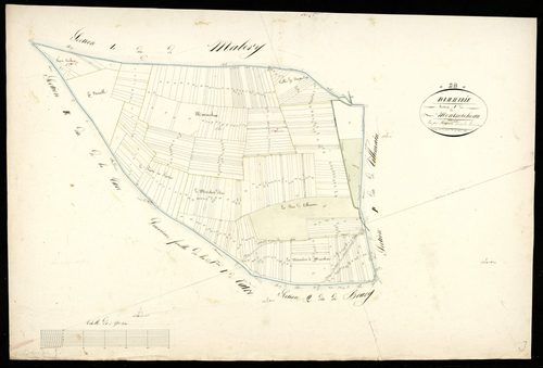 Section J, Montmichon / Terminée sur le terrain par Monsieur Forgean, Géomètre du cadastre.
