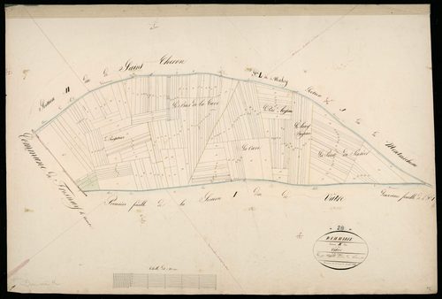 Section K, la Cave / Terminée sur le terrain par Monsieur Forgean, Géomètre du cadastre.
