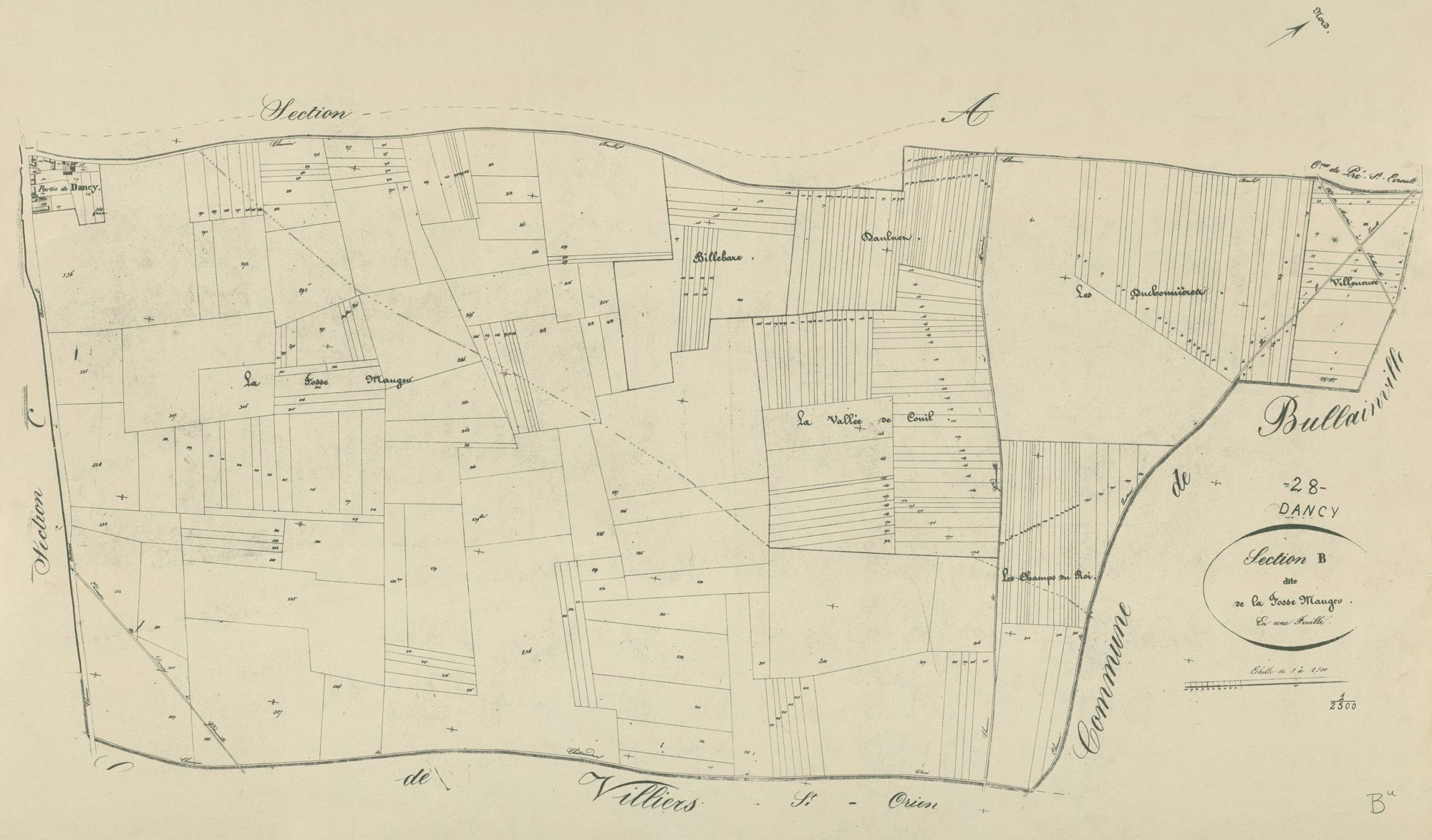 Section B, la Fosse Mauger, en une feuille.