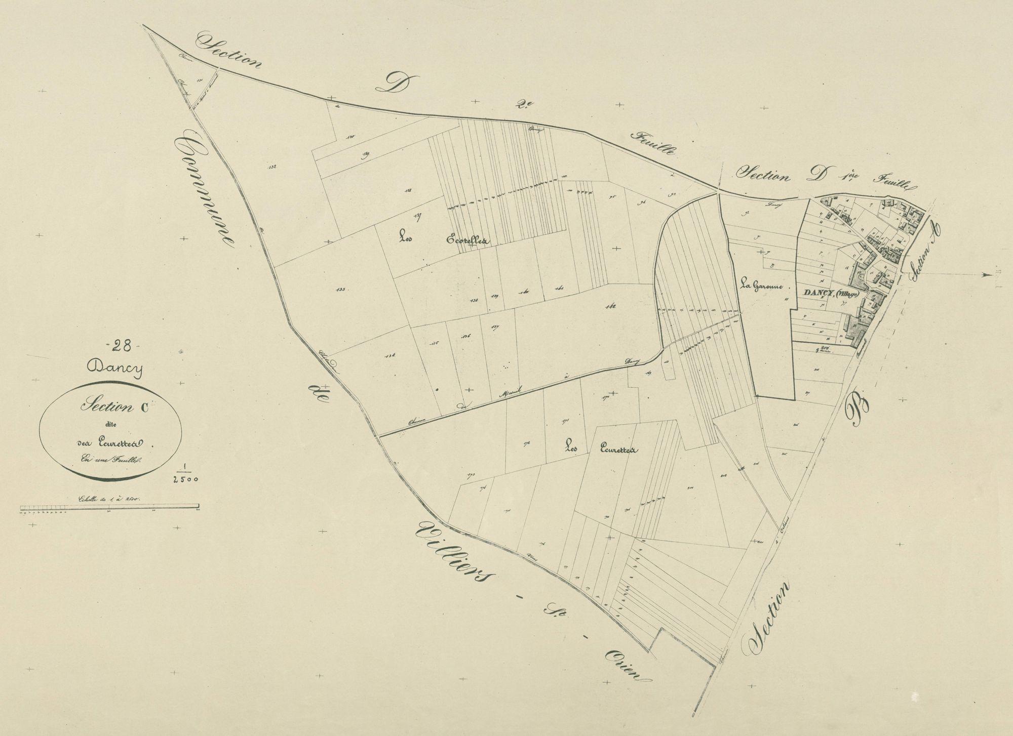 Section C, les Ecurettes, en une feuille.