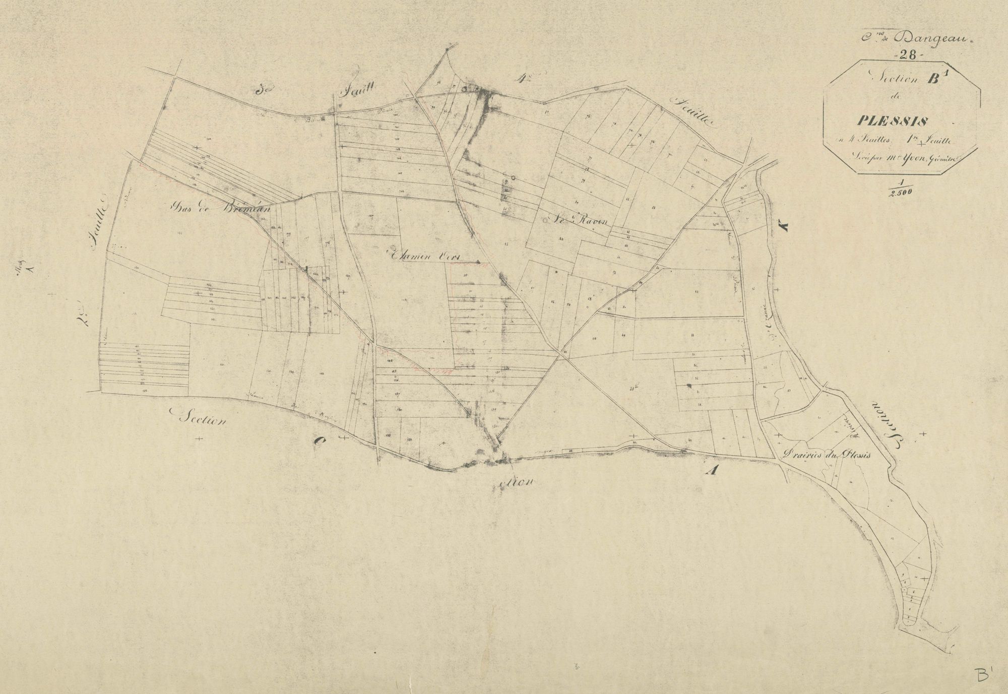 Section B, Plessis, feuille 1.