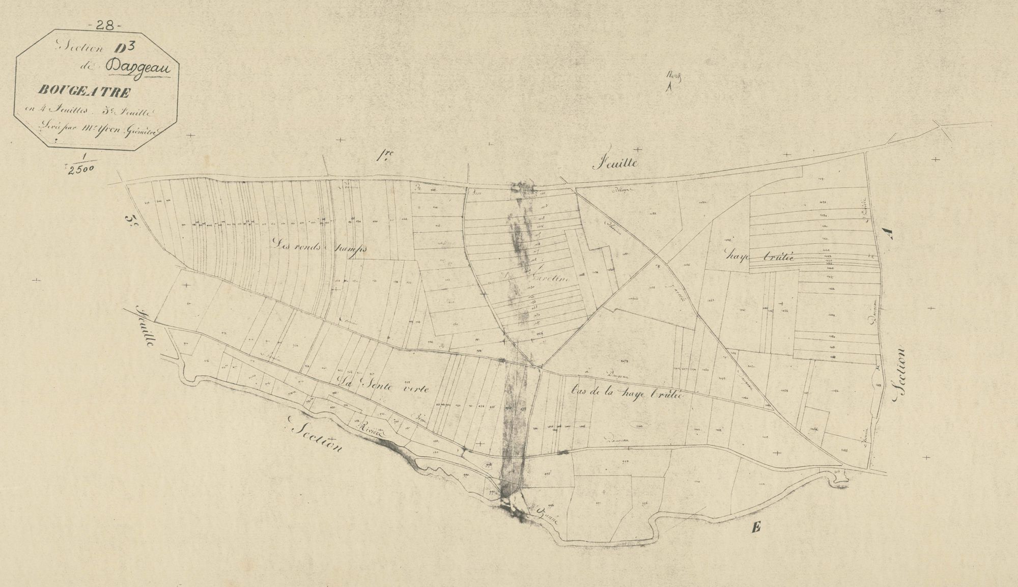Section D, Bougeatre, feuille 3.