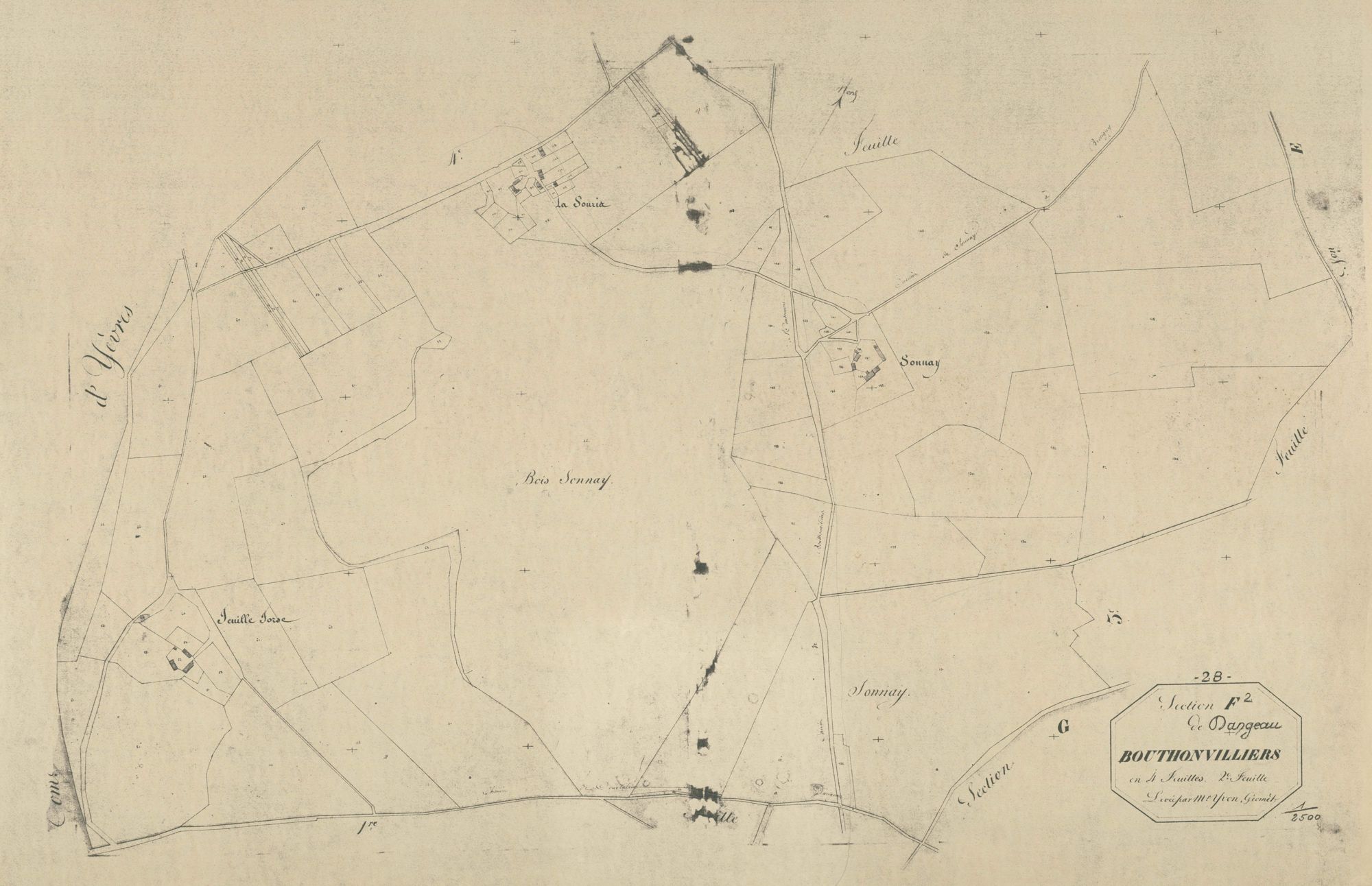 Section F, Bouthonvilliers, feuille 2.