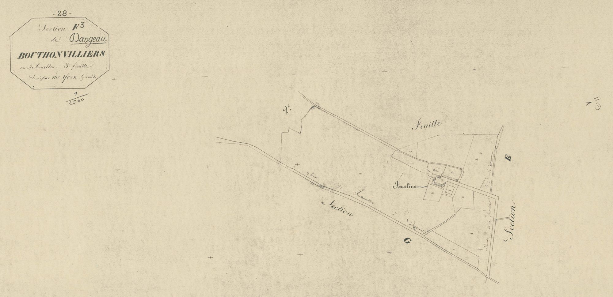 Section F, Bouthonvilliers, feuille 3.