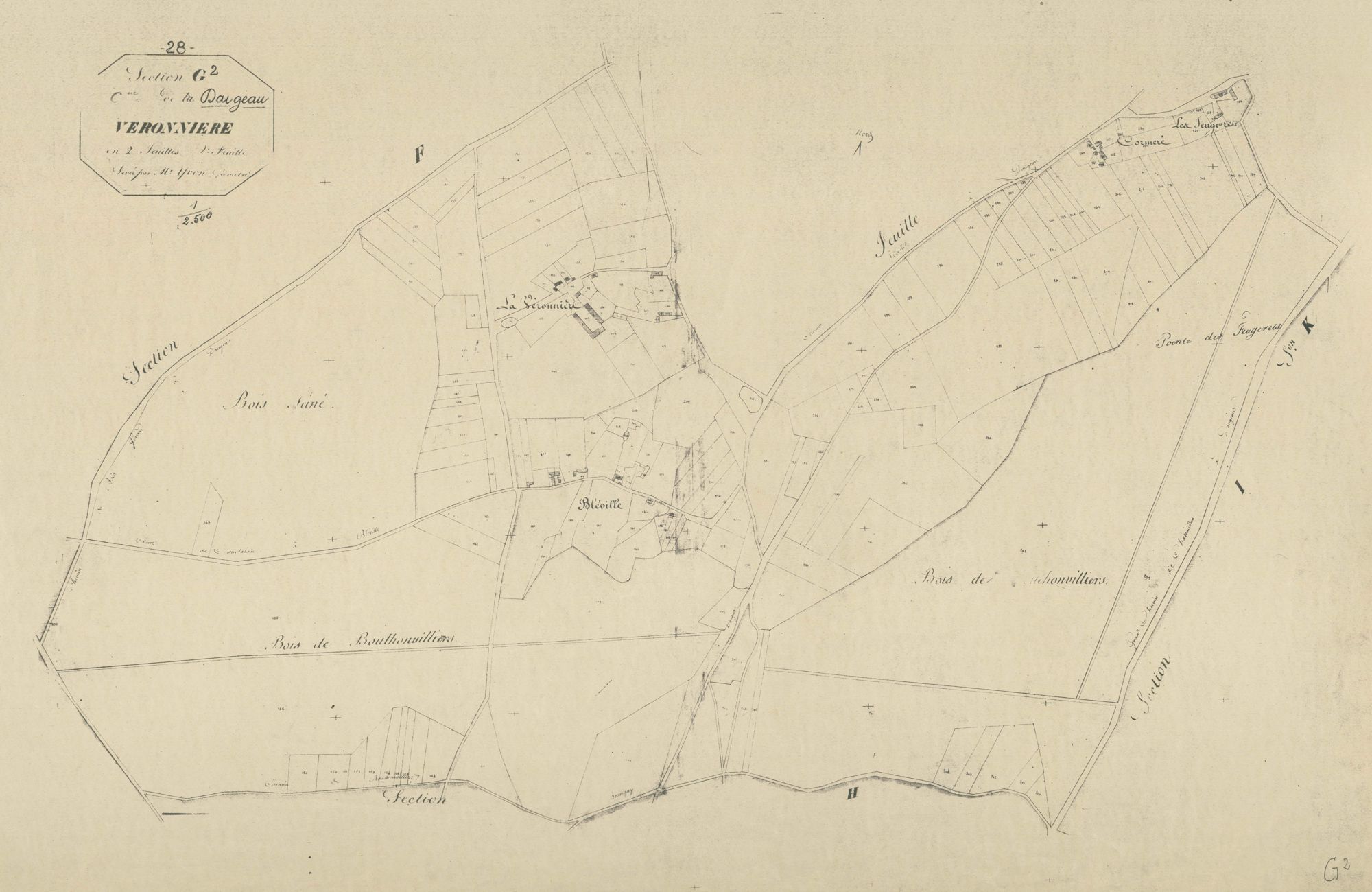 Section G, Veronnière, feuille 2.