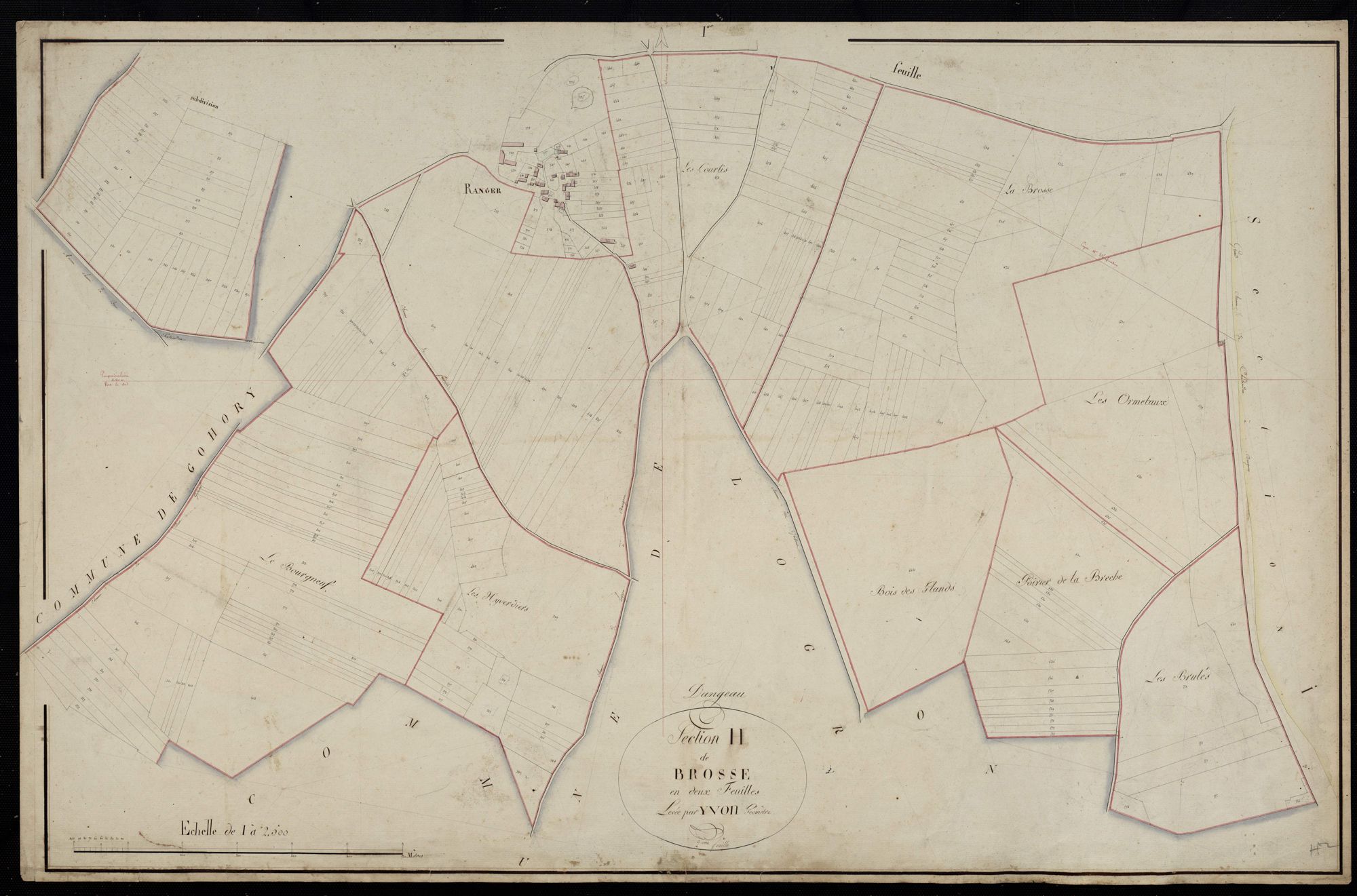 Section H, Brosse, feuille 2 / Terminée sur le terrain par Monsieur Yvon, Géomètre.