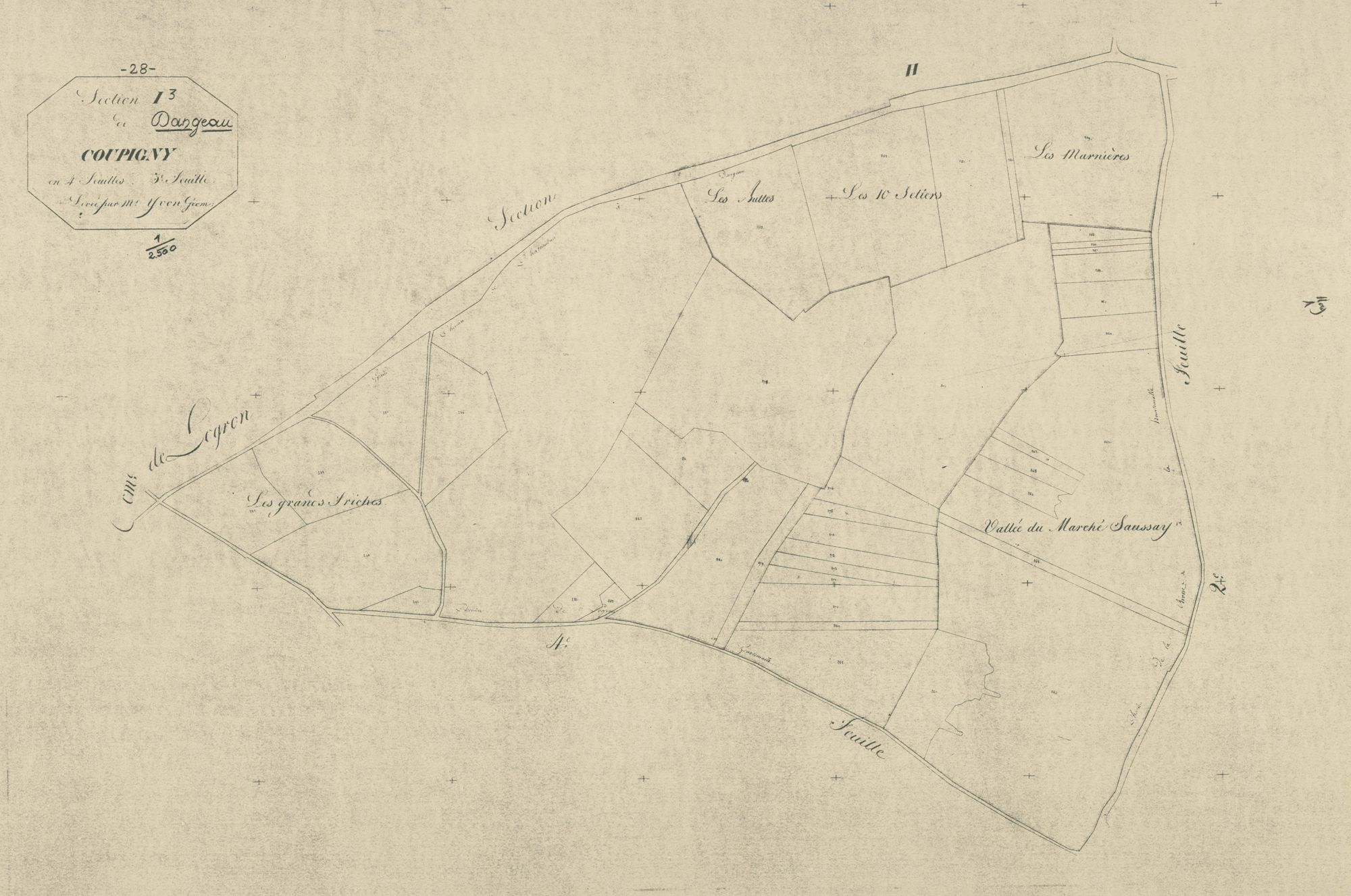 Section I, Coupigny, feuille 3.
